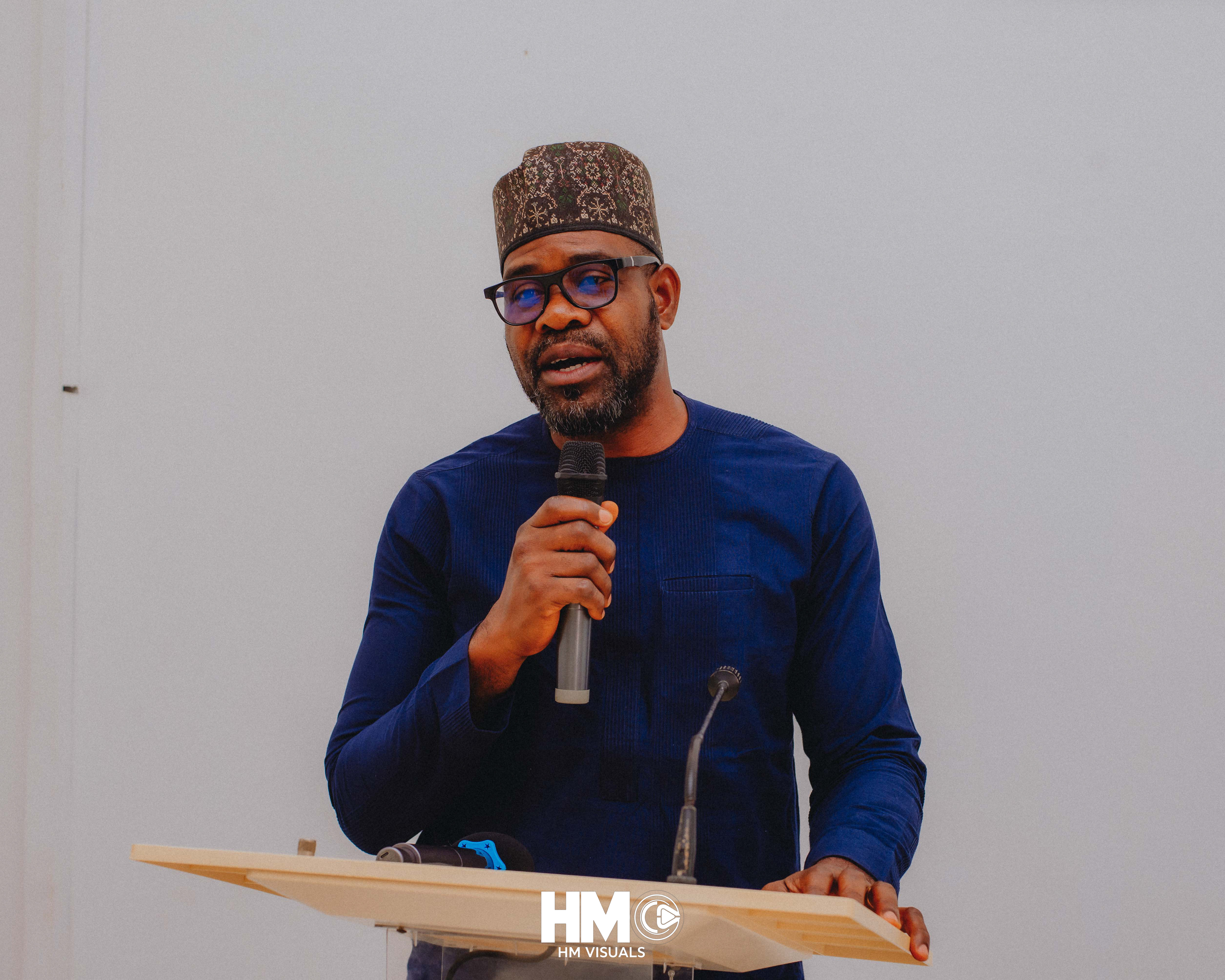 Mr Akande delivering a goodwill message at the Official Opening of Mojisola Grace Humanitarian Foundation.
