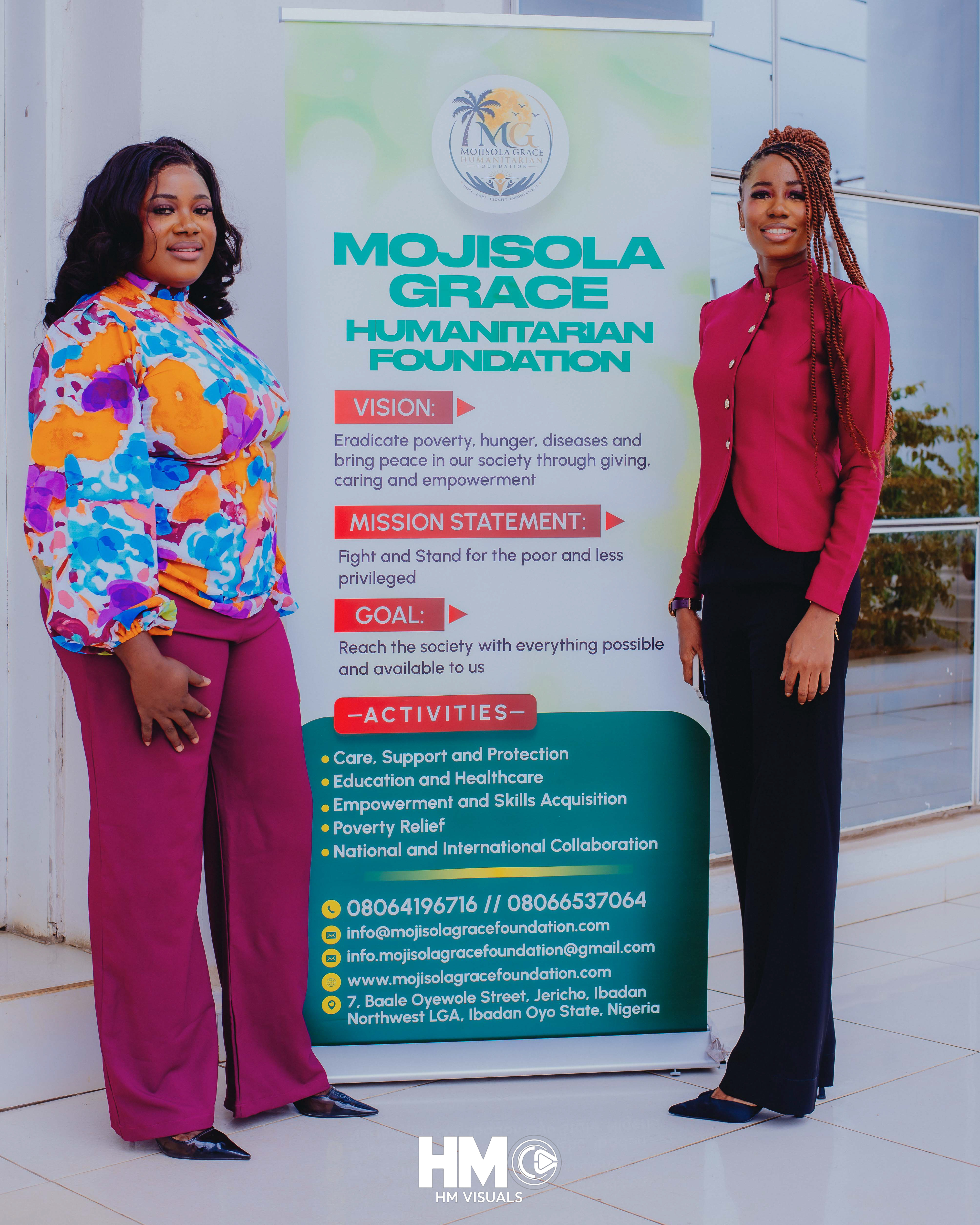 The Founder with Ms Alor Grace Nancy at the Official Opening of Mojisola Grace Humanitarian Foundation.