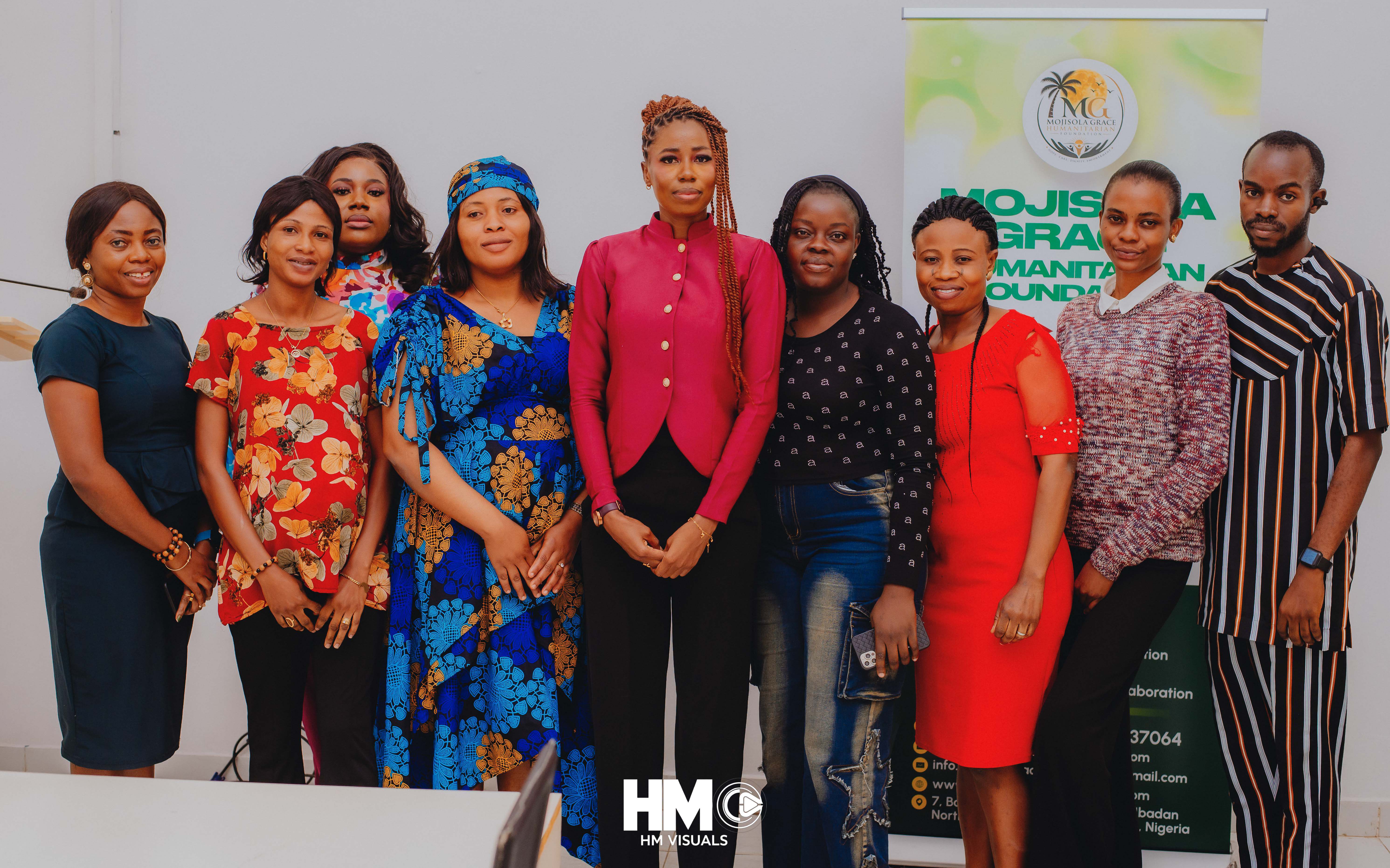 The Founder with members of the Mojisola Grace Humanitarian Foundation Team.