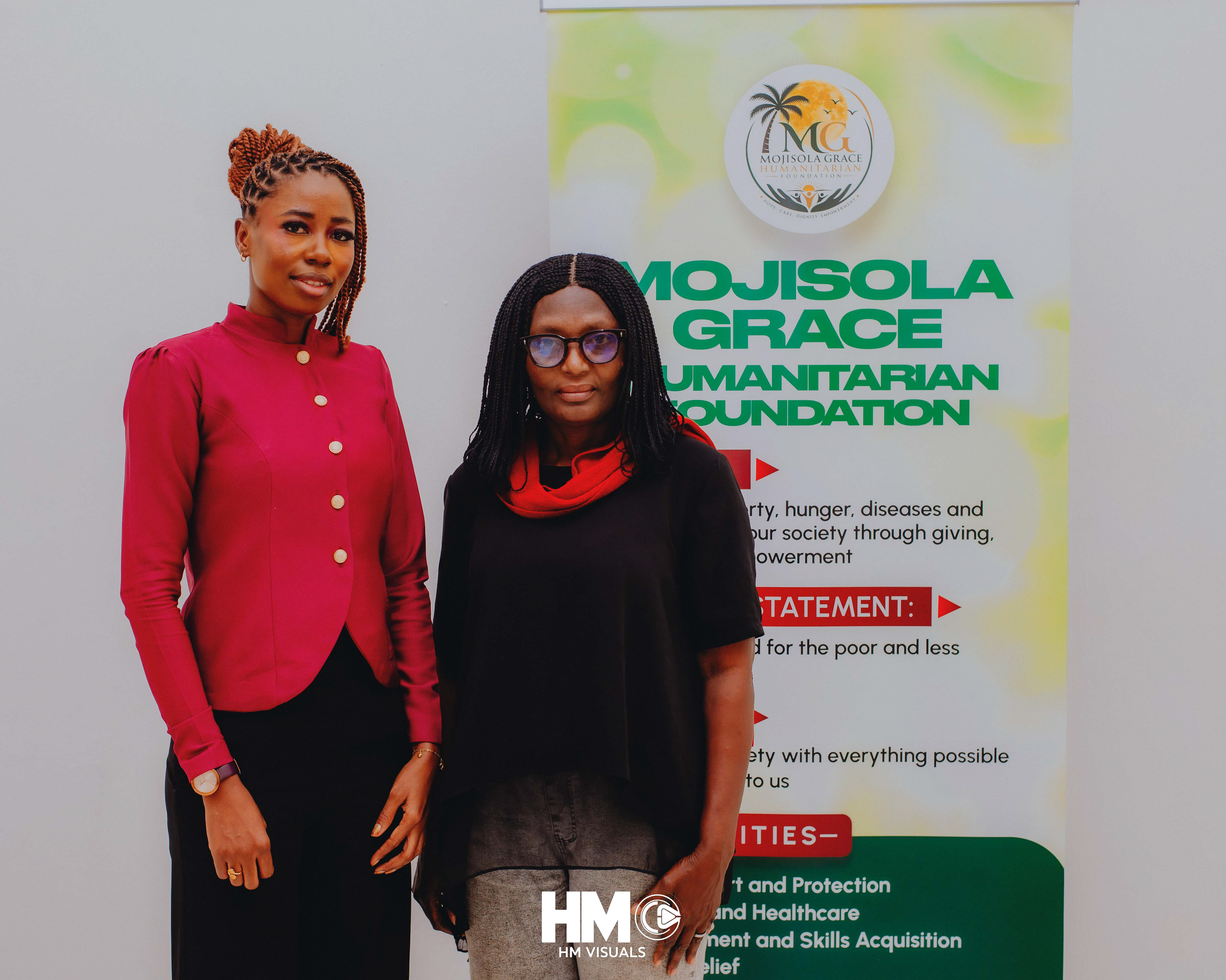 The Founder with Dr. Mrs. Rosemary Odigbo during the Official Opening of Mojisola Grace Humanitarian Foundation.
