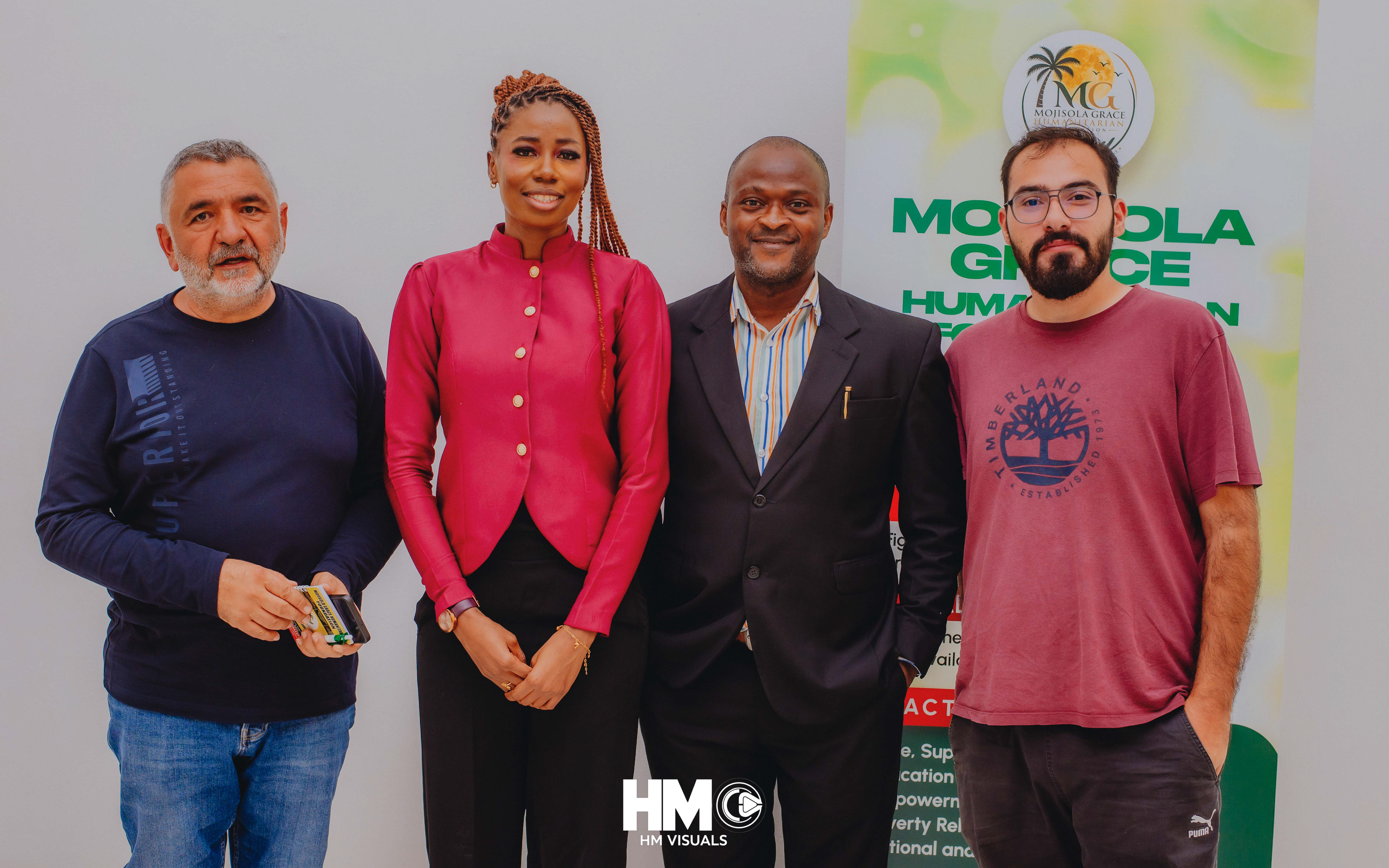 A memorable moment with the Founder, Resource Person and guests at the Official Opening of Mojisola Grace Humanitarian Foundation.