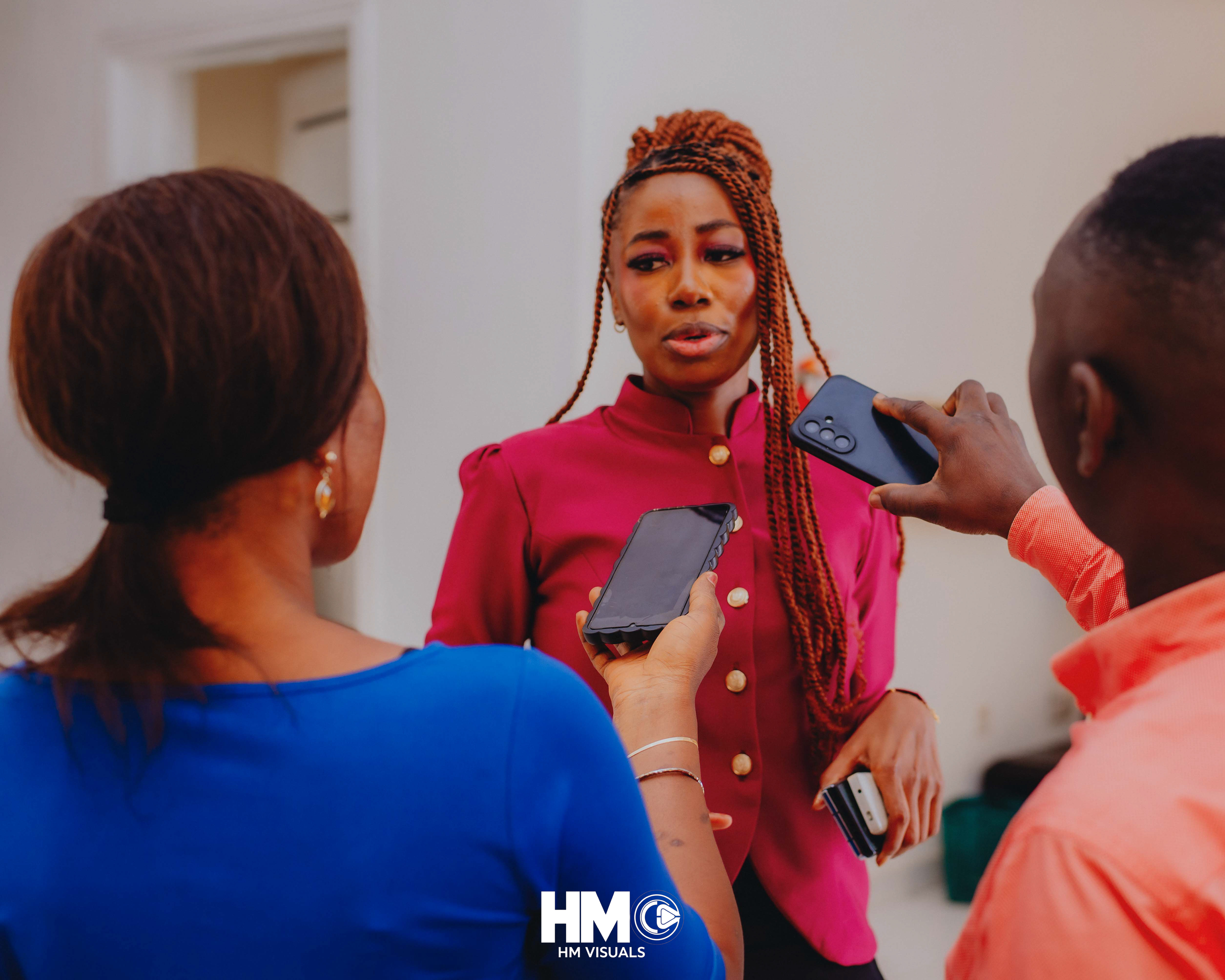 The Founder during a media interview with representatives of Fresh FM and The Guardian at the Official Opening of Mojisola Grace Humanitarian Foundation.